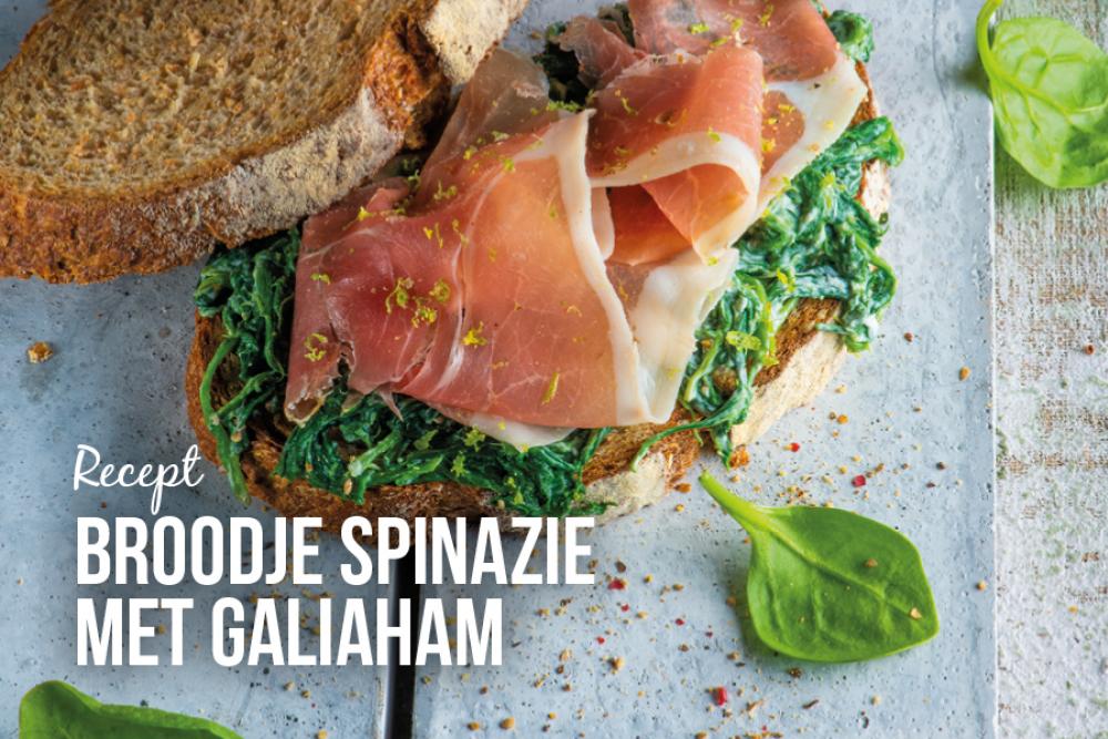 Broodje spinazie met Galiaham